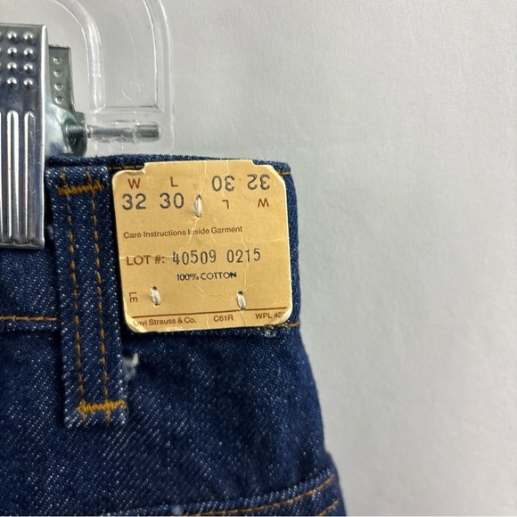 Vintage Levi’s Men Blue Jeans 32x30 NWT 1981 Straight Leg Denim 80’s Dark Washed - Picture 5 of 14